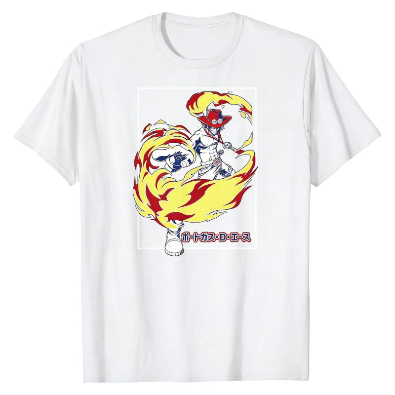 

Portgas D Ace One Piece TShirt Fire Fist Anime Character 100 Cotton Graphic Print Crew Neck Soft Casual Daily Outfit Tops S