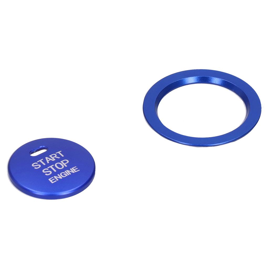 2pcs Engine Start Stop Button Trim Cover Aluminum Alloy Decoration for Car Interior
