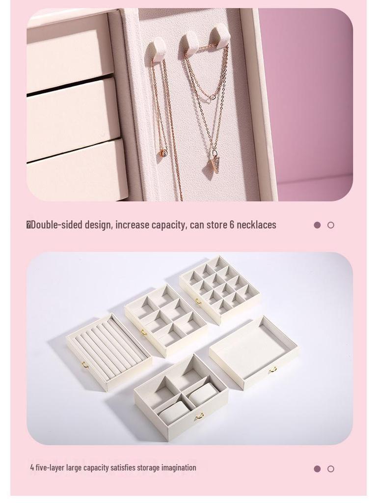 Große Schmuckschatulle im chinesischen Stil mit mehreren Schichten und fünf Schubladen zur Aufbewahrung von Ohrringen und Halsketten