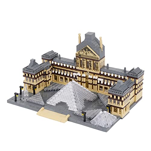 LULUFUN Louvre Museum Microblock Building Block Set, Toy, Musée du Louvre Art Museum Building, Adult Gift, Birthday, Christmas Present (3377 Pieces)