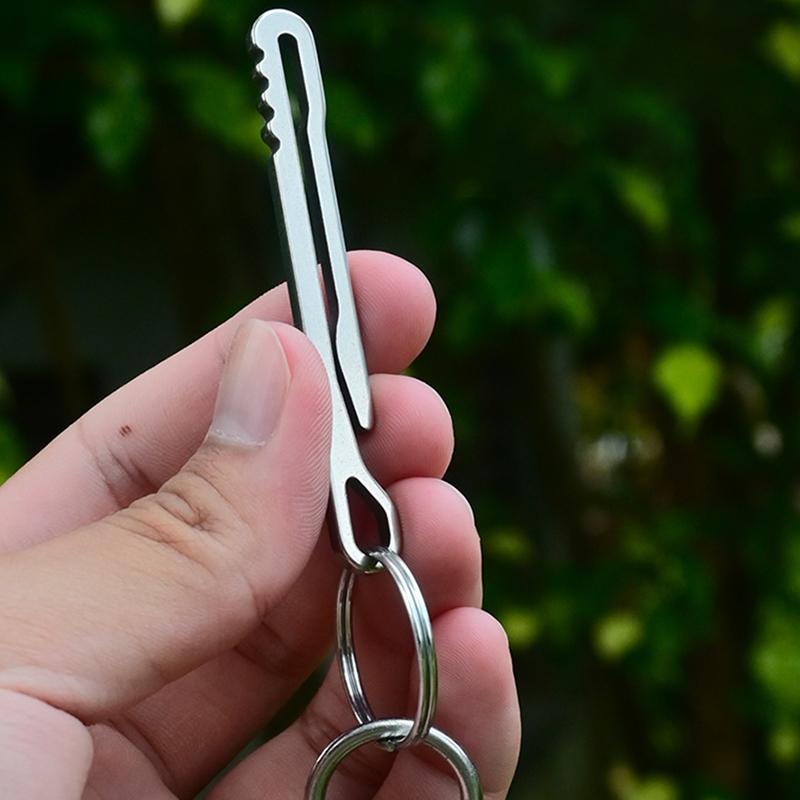 Stainless Steel Edc Tool Wallet Multi-Functional Keychain Carabiner Money Clip Essential Outdoor Camping Accessorie