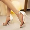 2025 Fashion Open-toe Transparent Sexy Stiletto High Heels Strap Elegant European and American Style Open-toe One-word Buckle Sandals
