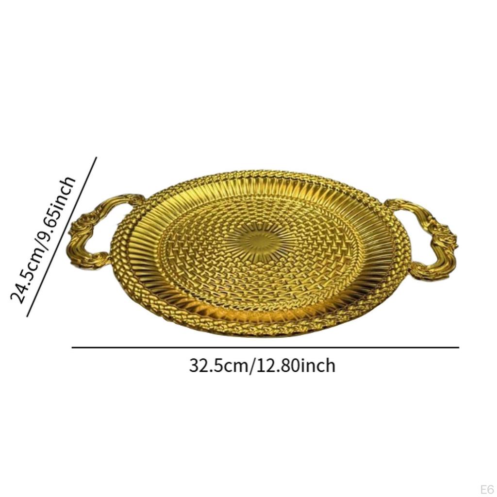 Cake Serving Tray Decorative Candy Dish Display European Luxury Elegant Fruit Bowl Plate