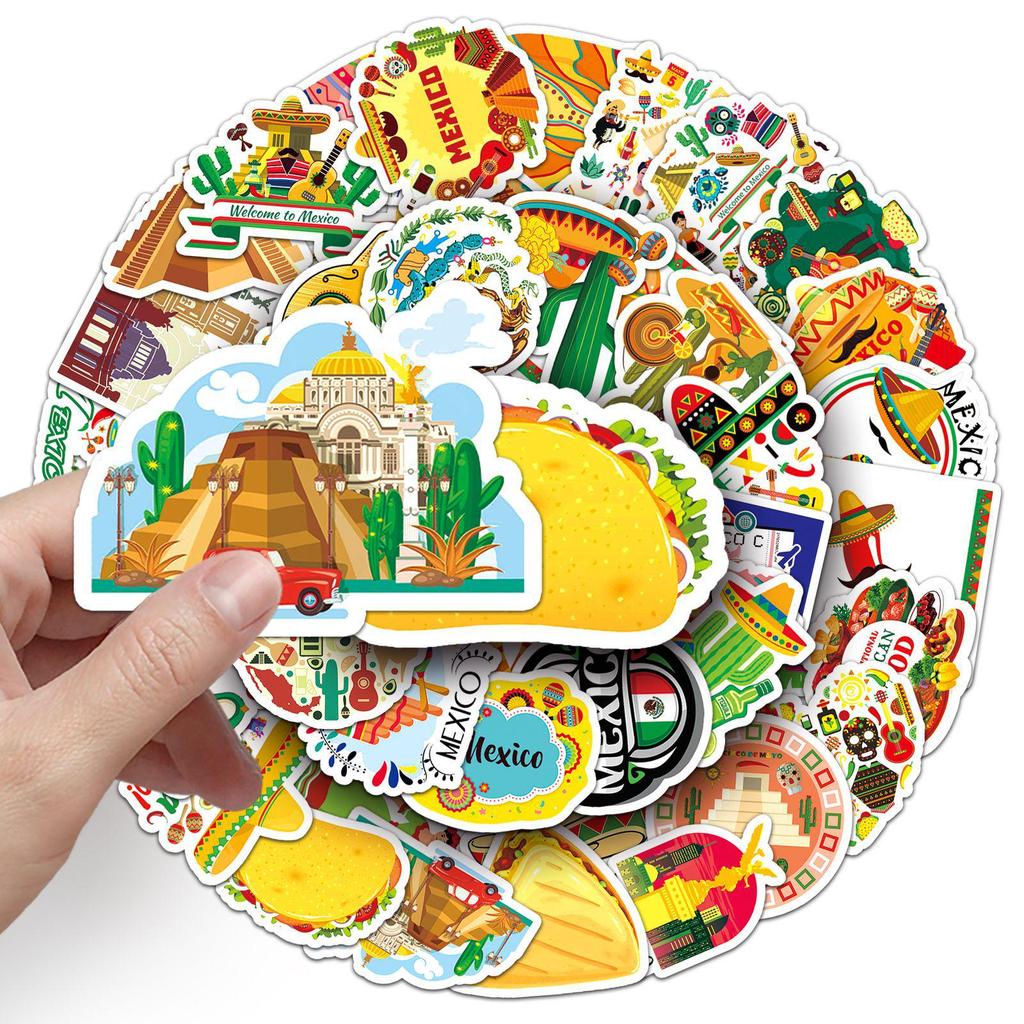 50 Personalized Mexican Graffiti Stickers for Travel & Outdoor Decor