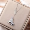 Crystal Ice Skate Shoes Necklace for Women Infinity Love Pendant Rhinestone Zircon Charms Romantic Jewelry Ice Skater Gifts