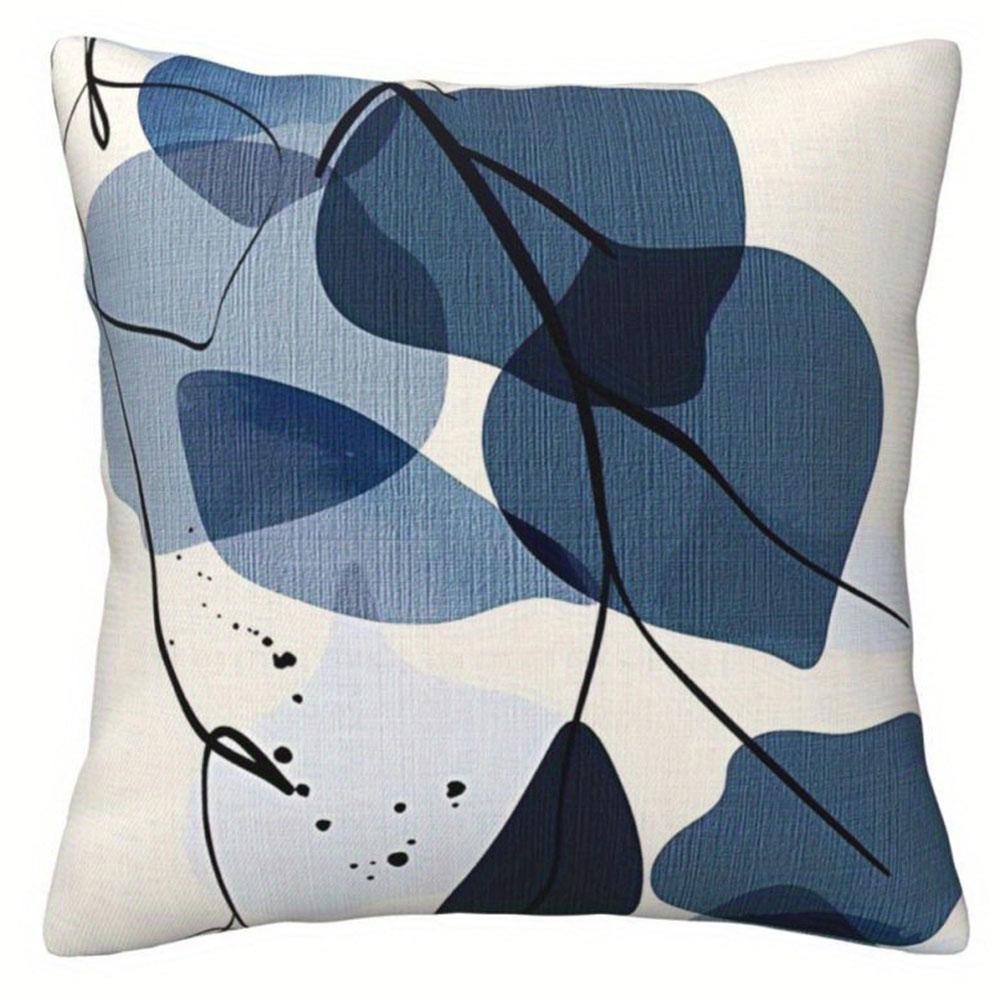 

Розовая и голубая абстрактная наволочка с растениямиСпальня Гостиная Диван Домашний декор Полиэстеровая наволочка на подушку с молнией 16x16Inch