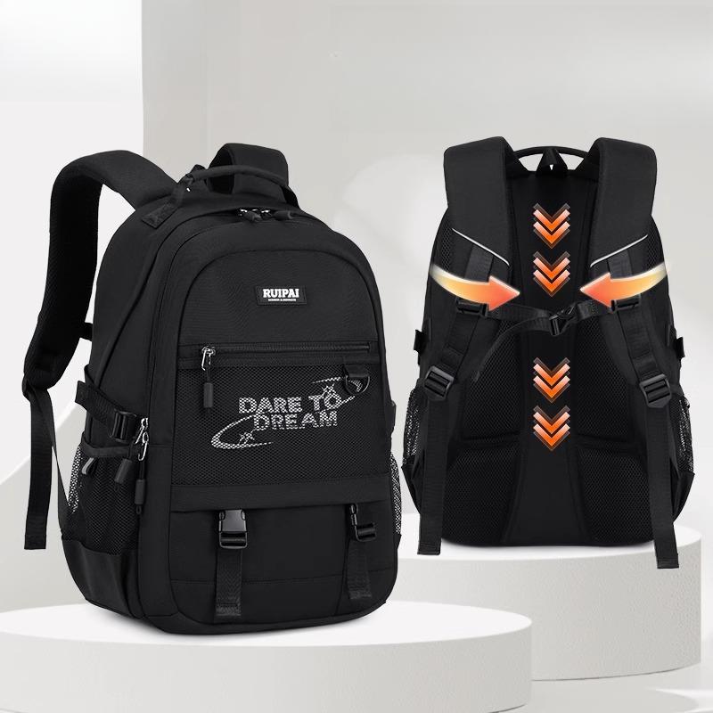 

Рюкзак большой вместимости с защитой спины и снижением нагрузки для мальчиков, многослойный рюкзак с двойными лямками для учеников средней и старшей школы