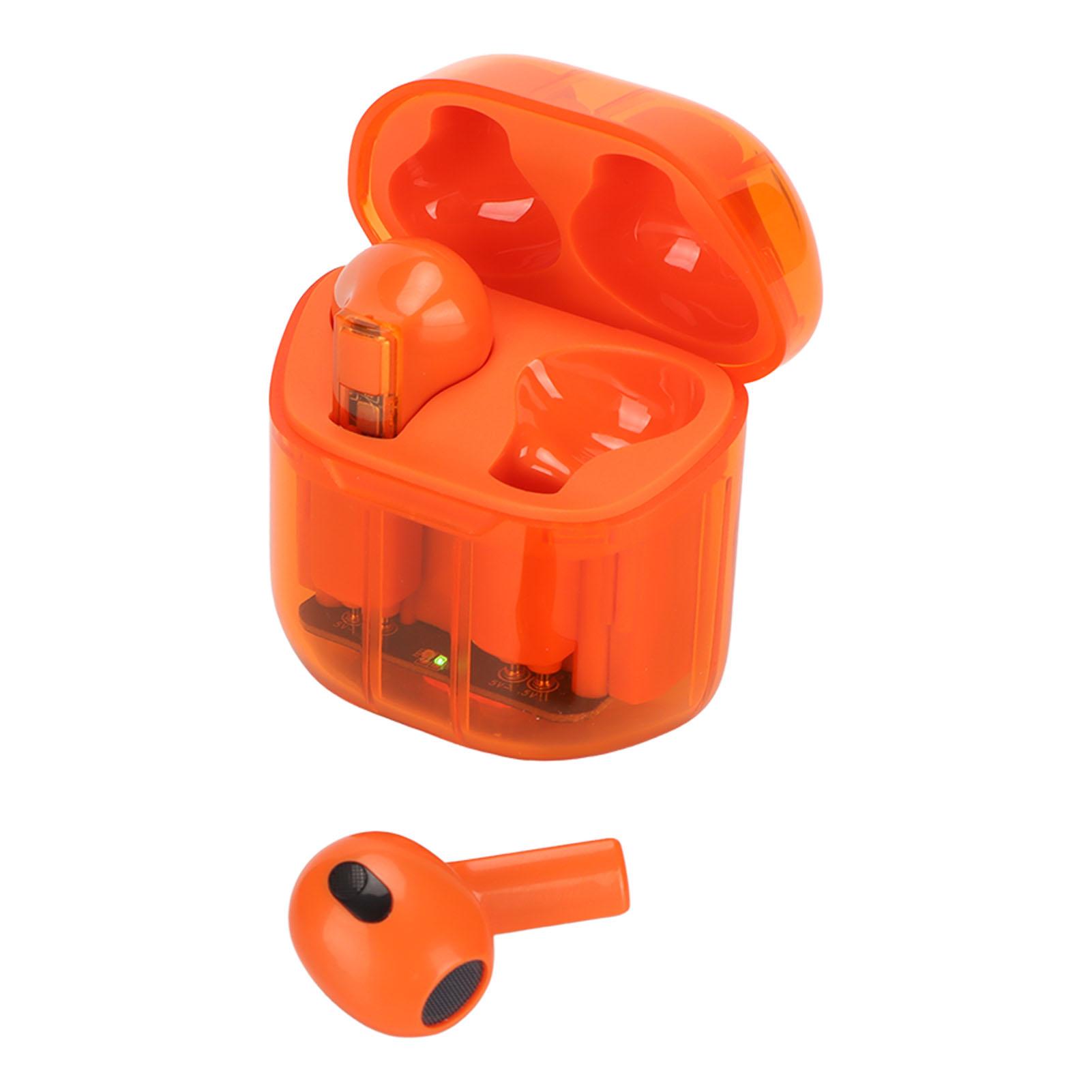 

Wireless Bluetooth Earbuds Translucent Body Design Low Latency 2 Way Transmission Game Sports Earbuds for Outdoor помаранчевий