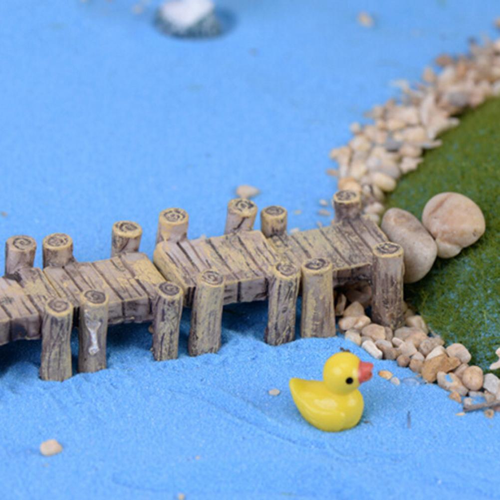 Mini-Holzbrücke, Mikrolandschaft, Kunstharz, Bonsai-Figuren, Feengarten-Dekorationszubehör