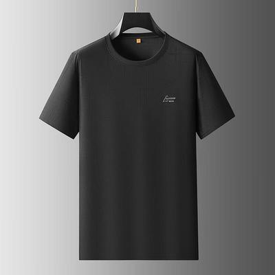 T-shirt da uomo a maniche corte con scollo rotondo, taglie forti