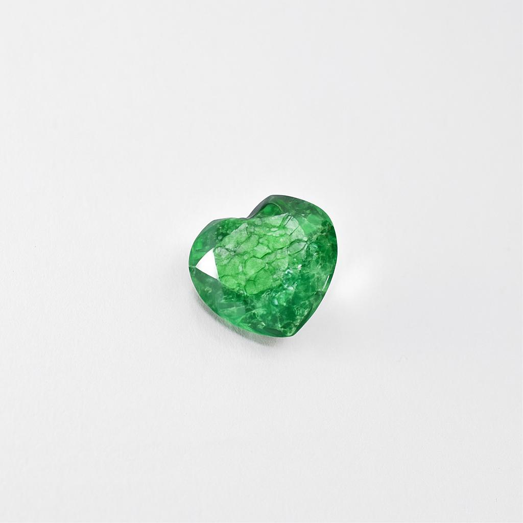 9.95 Ct Heart Cut Certified Natural Colombian Green Emerald Loose Gemstone