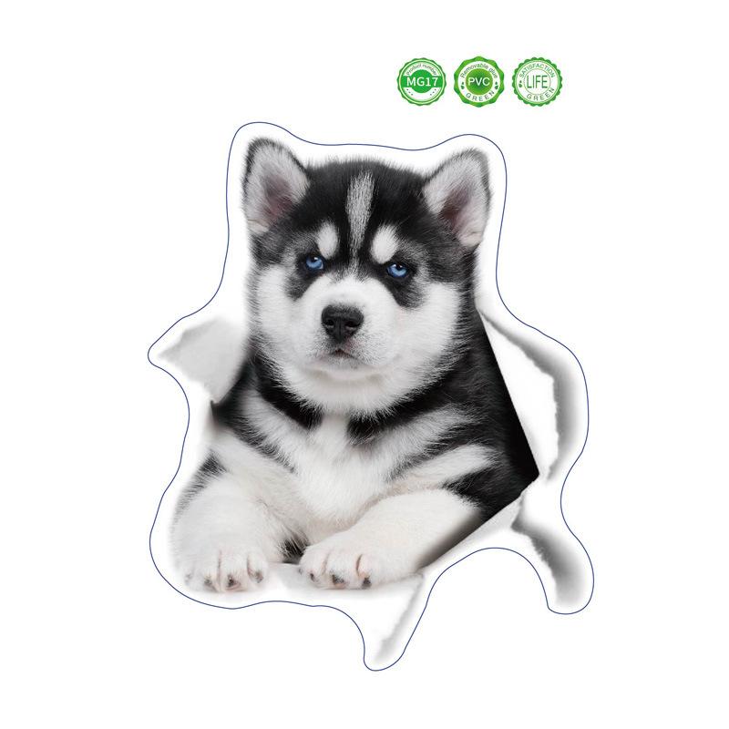 3D samolepky na toaletu pro kočku a psa Samolepky na stěnu s roztomilými zvířaty Domácí dekorace Umění PVC Vinyl Dekorace do koupelny Vodotěsné