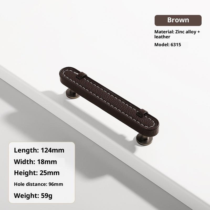 Zinc Alloy Leather Handle Shoe Cabinet Knobs And Handles Kitchen Cupboard Door Pulls Drawer Knobs Furniture Handle Hardware