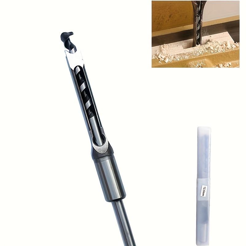 Woodworking Square Hole Punch Bit Set |12.7mm Spiral Slot Chisel Bits with Round Shank | For Wood Drilling