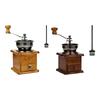 Classical Hand Cranks Coffee Grinder With Ergonomic Wood Handle 15 Grinding Size Option Built In Bristles Brush