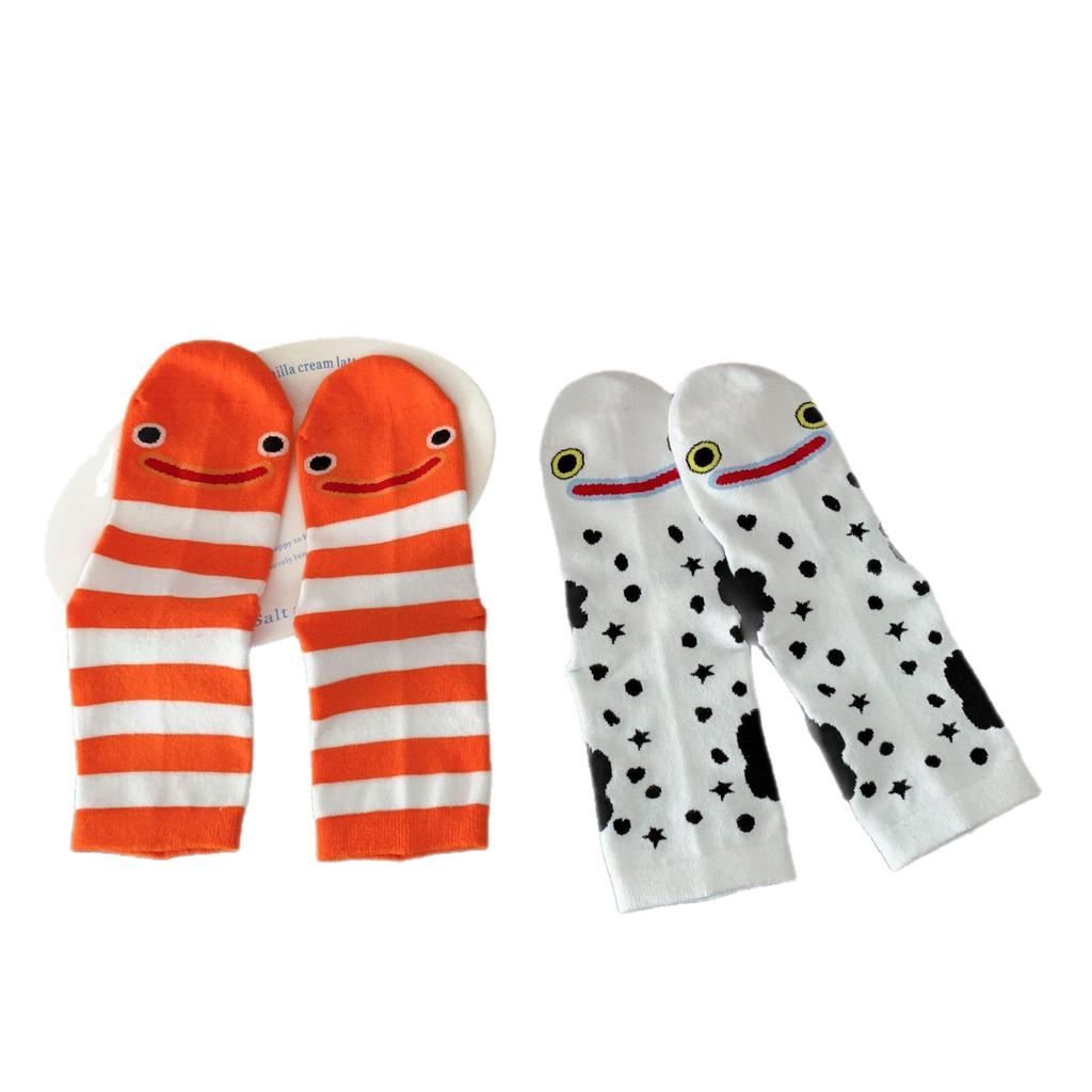 Okinawa Garden Eel Socks Cotton Sweat-Absorbing Breathable Tube Socks Cartoon Funny Fun Boneless Socks