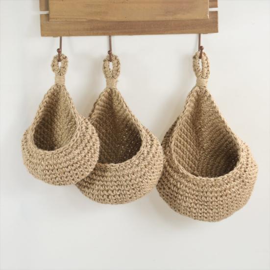 3 ks ručně tkaná síť na ovoce Ptačí hnízdo Stylové jemné zpracování Síťová taška s dlouhou životností Prostorné úložné řešení