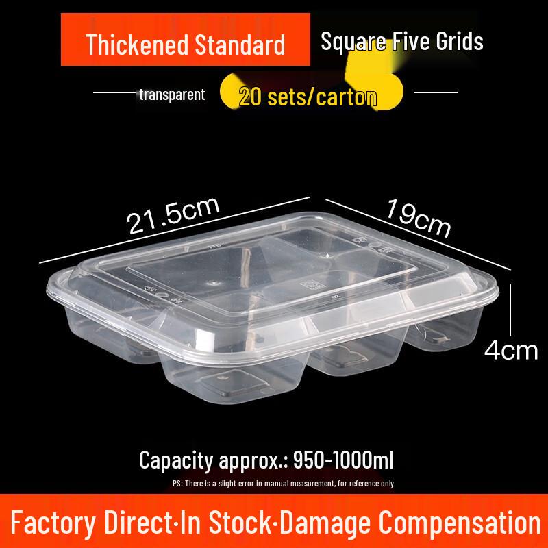 Disposable Partitioned Rectangular Food Containers