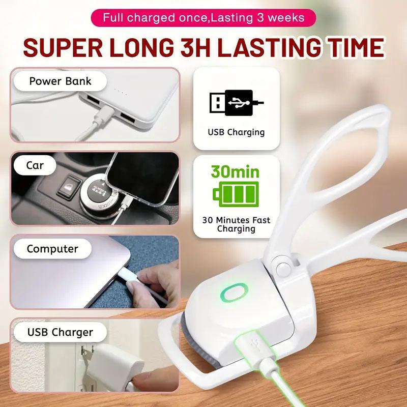 USB Rechargeable  Electric Eyelash Curler for Travelling & Touch-ups  Women's Eyelash Curler  Eyelash Curler  Eyelash Diva