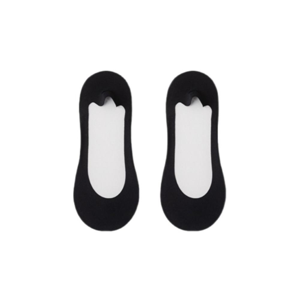 3Pairs Solid Color Invisible Socks Women Cotton Ankle Socks Sponge Soles Boat Socks  Daily