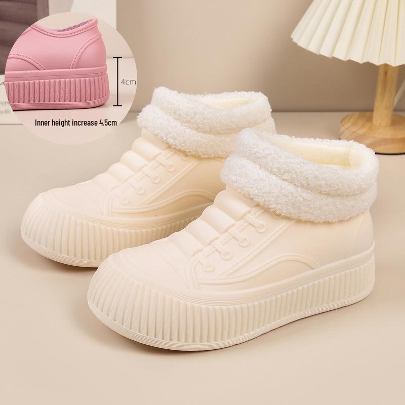 Women's Waterproof Non-Slip Hidden Heel Rain Boots - Fashionable Slip-On Short Tube Shoes