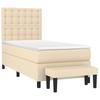 Boxspringbett mit Matratze Creme 100 x 200 cm Stoff