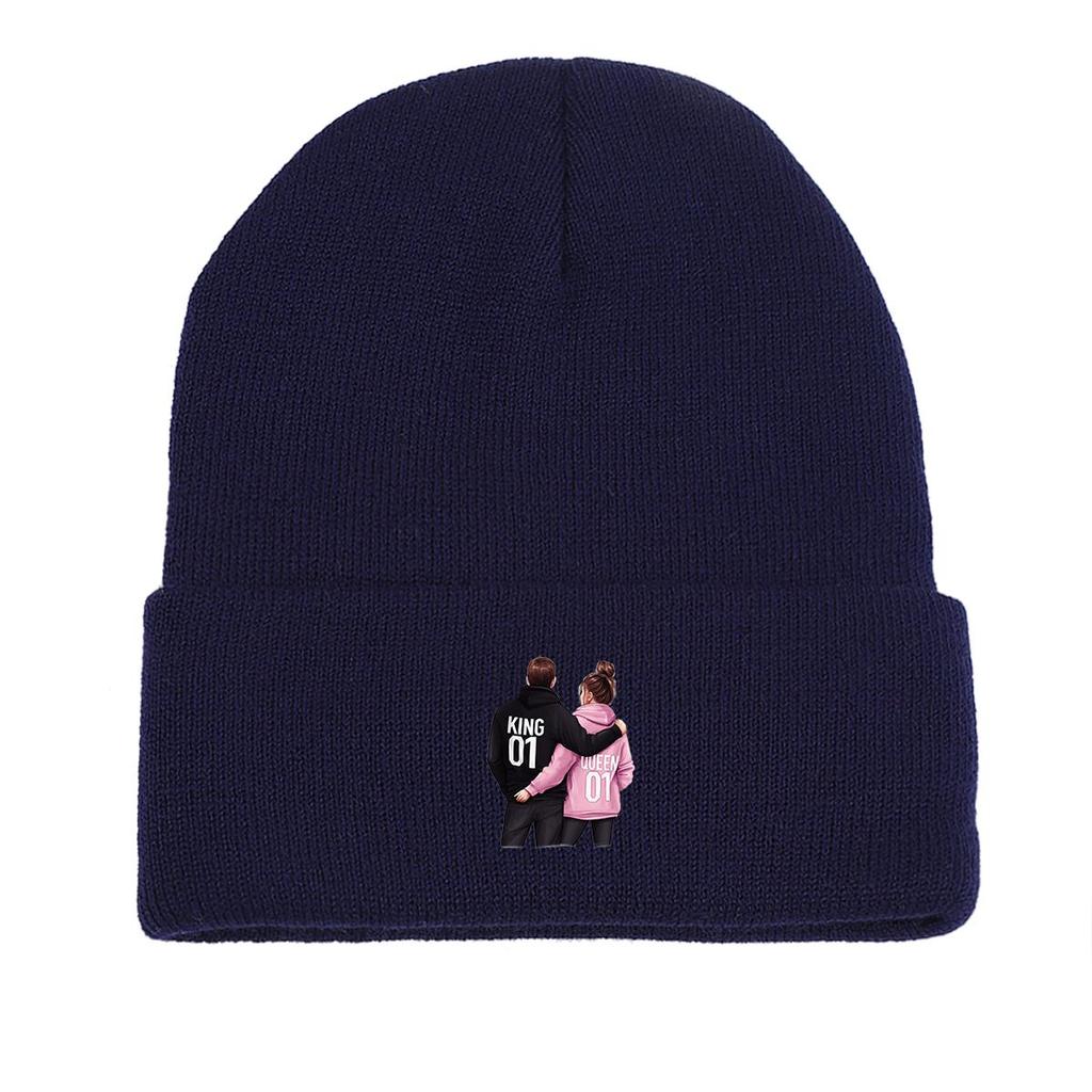 Heart Chile Flag Print Knitted Hat Beanie, Skull Cap Winter Windproof Casual Bonnet Knit Cap Beanie