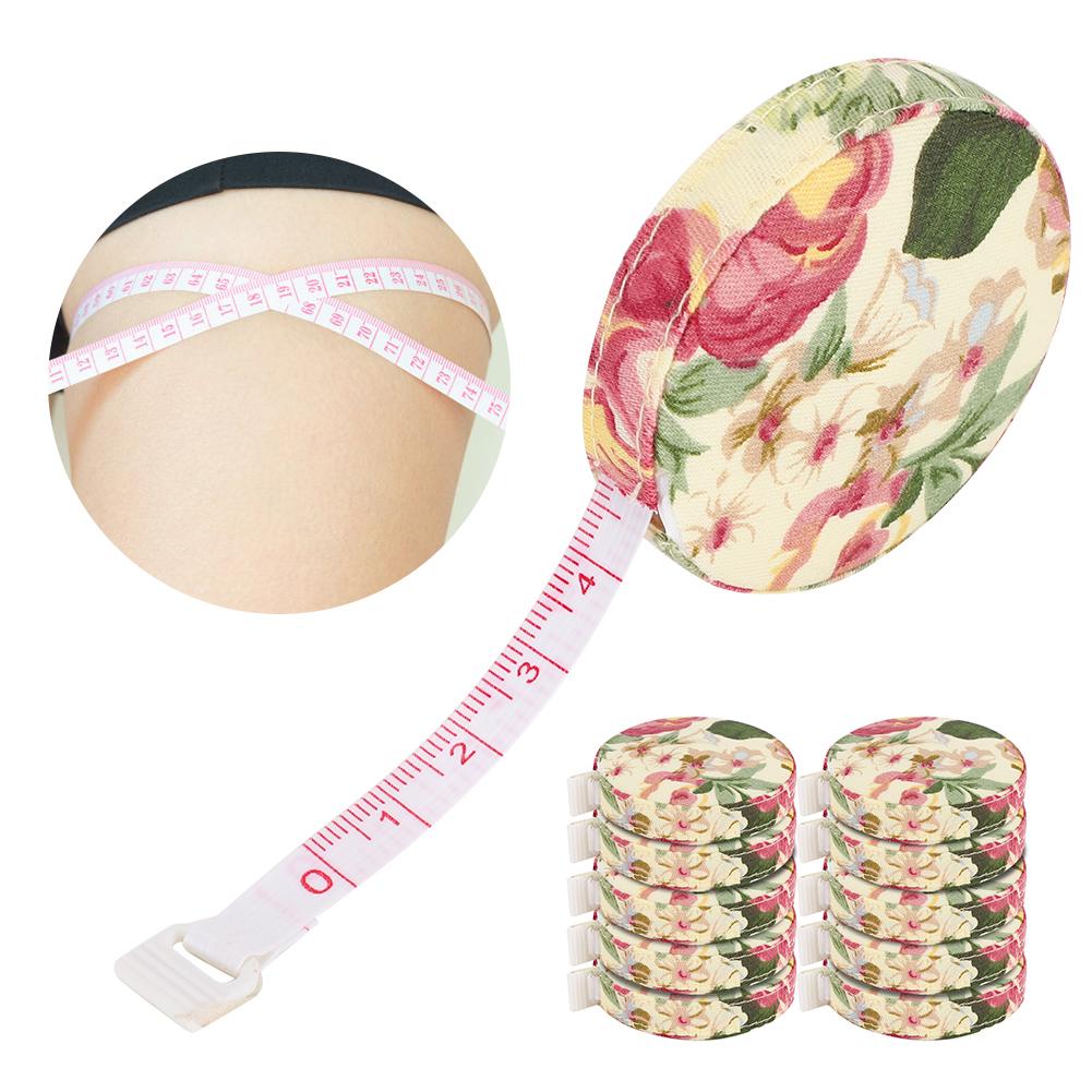10PCS Retractable Ruler Cloth Measure Tailor Sewing Flexible Tape Body Measuring Tool