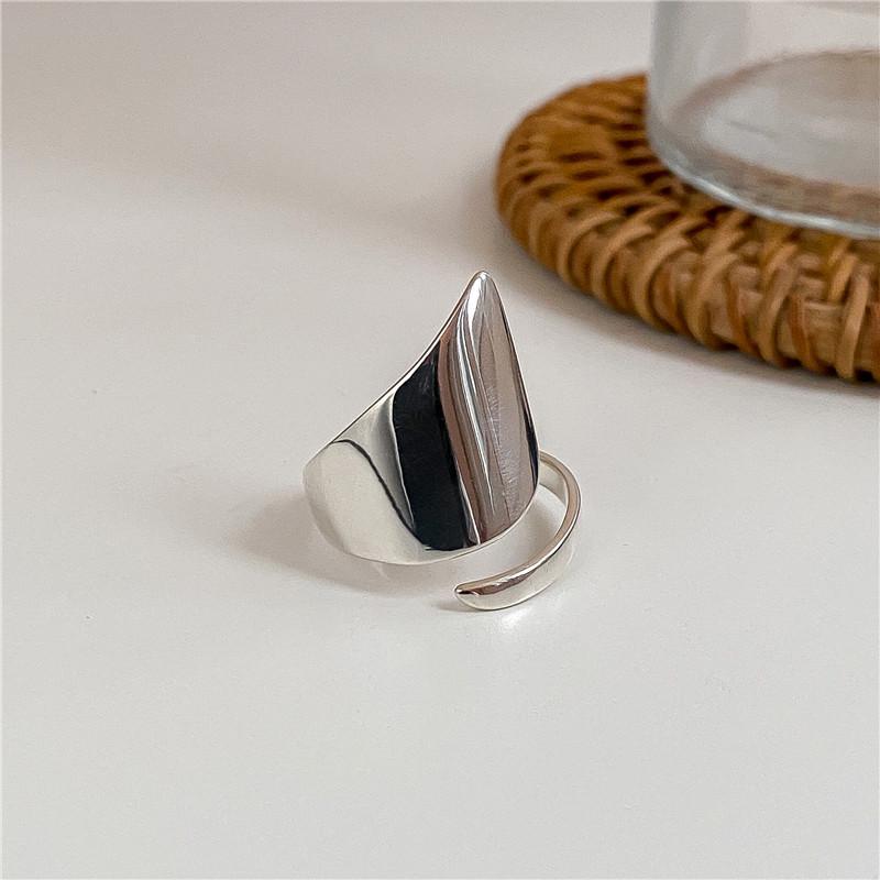 Irregular Polished S925 Sterling Silver Thumb & Index Ring for Women