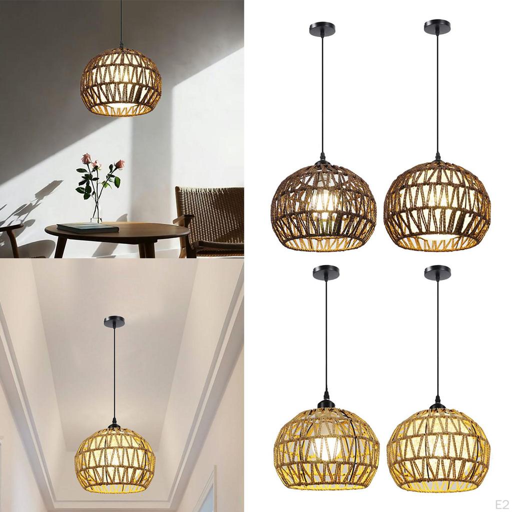 Pendant Light,Woven Lamp Shade,Ceiling Light Shade,Handmade Lampshade,Rope Shade