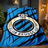 Coperta con Stemma FC Brugge Leggera Ideale per Letto Perfetta per Viaggi, Campeggio, Soggiorni, Uffici, Divani, Regalo di Natale per tifosi