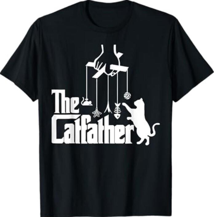 Funny Cat Dad Life The Catfather Fathers Day Mens Vintage T-Shirt Unisex T-Shirt XXL