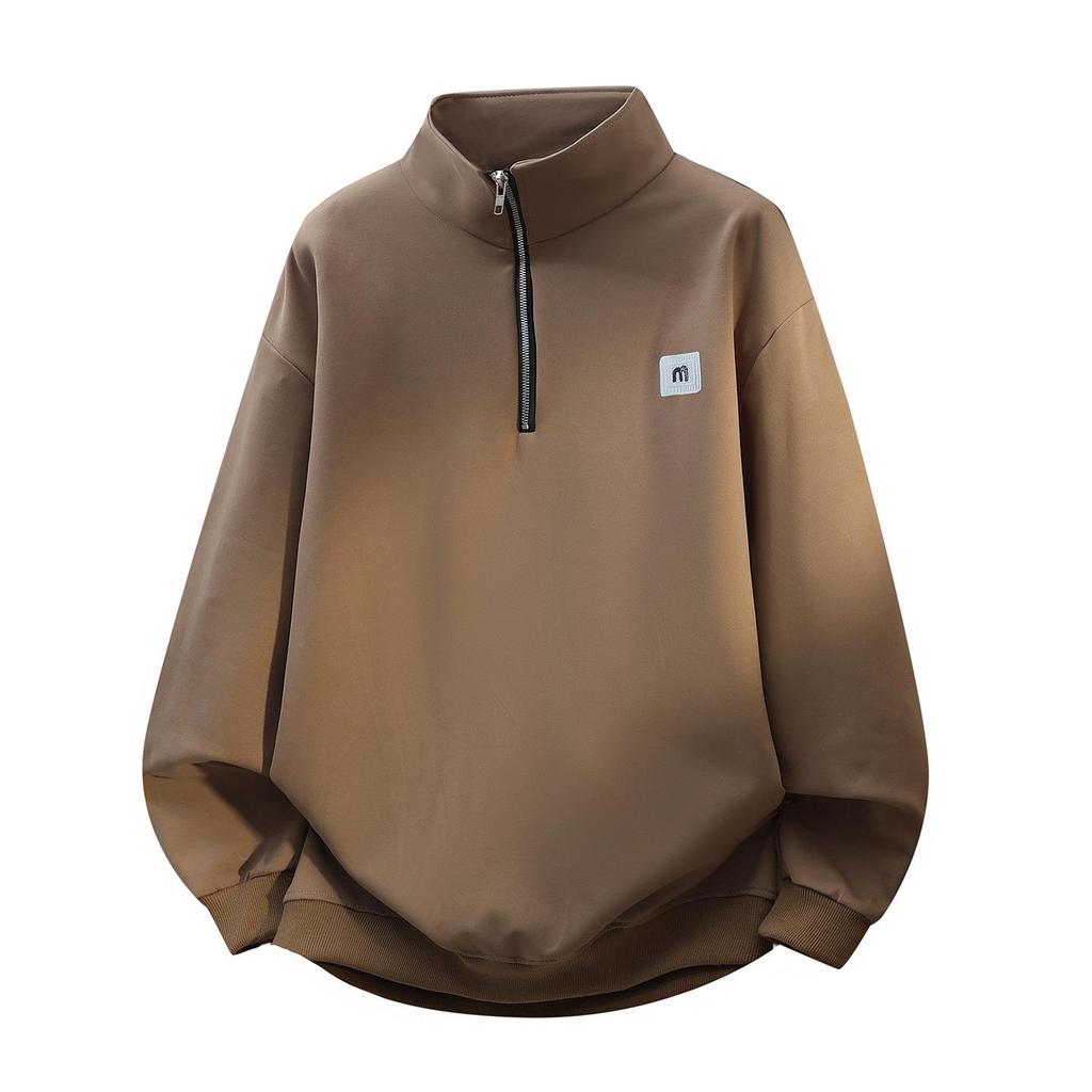 American Rap Hip Hop High Street Thickened Half-Zip Bboy Hoodie with Zipper and Round Neck