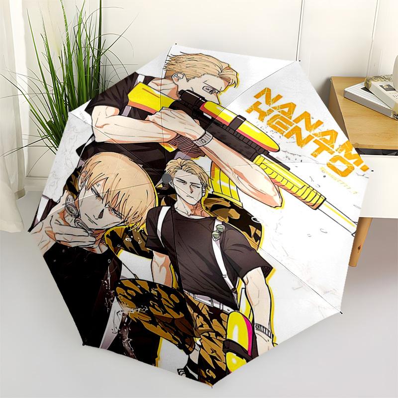 

1pc Nanami Kento Automatic Opening/Closing Outdoor Umbrella - Portable 3-Fold Design with 8-Bone Iron Frame, Perfect for Outdoor Use, Festive Gif