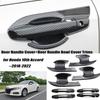 Carbon Fiber Texture Door Handle+Bowl Cover Trim Kit For Honda Accord 2018-2024