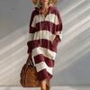 Women's Striped Hooded Sweater Dress Casual for Everyday Wear