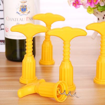 2 Pcs/Set Creative Multifunctional ABS Stainless Steel Wine Bottle Opener Yellow Mini Corkscrew