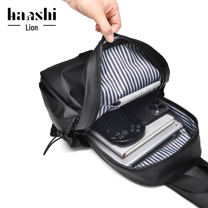Trendy Waterproof Men's Chest Bag for Commuting and Leisure Travel - Fashionable Unisex Shoulder Messenger Bag