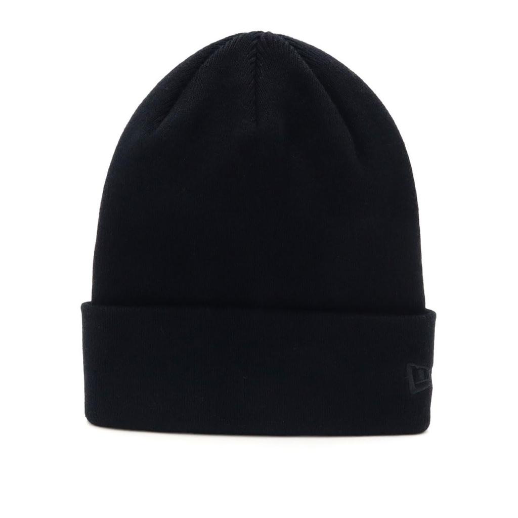 New Era Basic Cuff Knit Free Basic Cuff Black Hat, Black/Metallic Black, Knit,