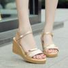 Fashion 2025 Summer New Women Wedges Sandals Fashion Solid Color Shoes for Women High Heels Platform Designer Sandals Zapatos De Mujer