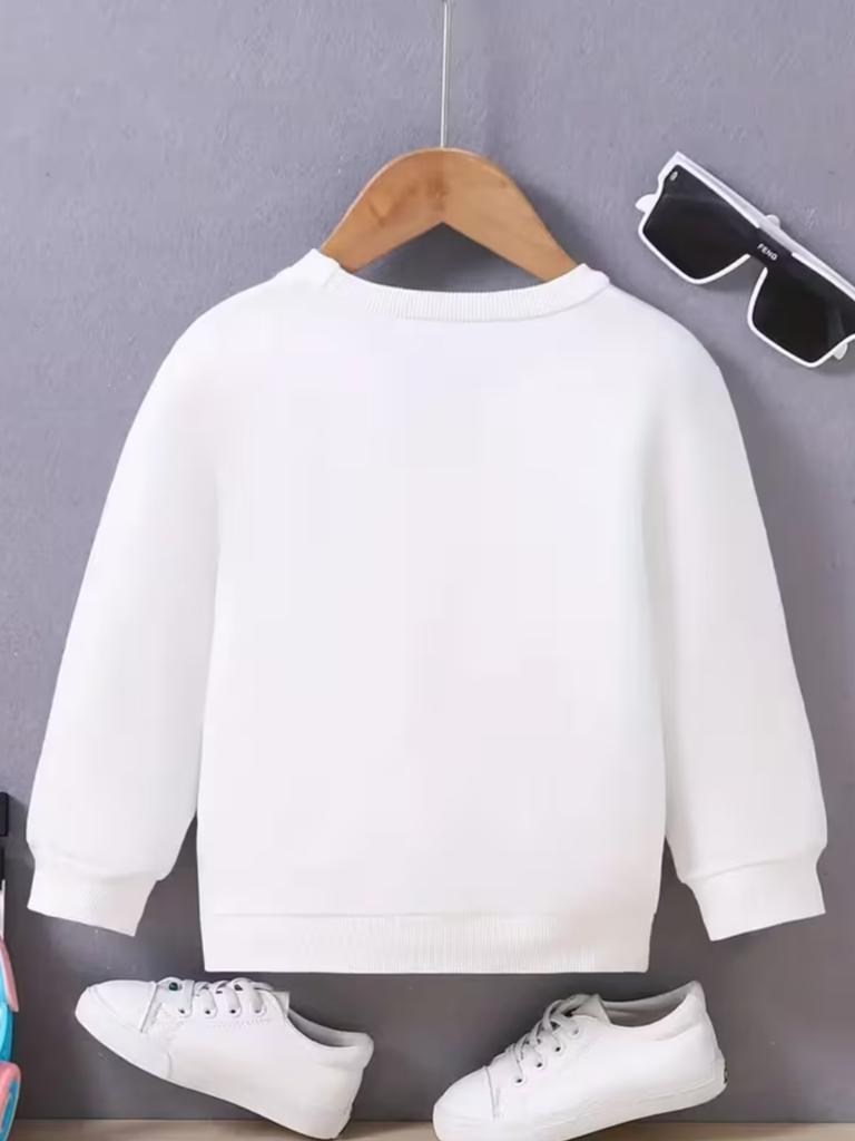 Boy Sweatshirt Round Neck Hoodies Long Sleeves Featuring Letter Slogans Perfect As a Festive Gift Designed Casual Style for Spring