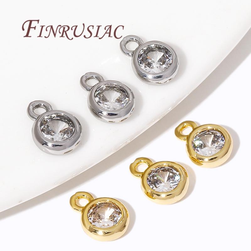 Messing mit 18K Goldbeschichtung mit Zirkon Anhängern Charms Verbinder Zubehör Für Schmuckherstellung Zubehör, DIY Armbänder Zubehör