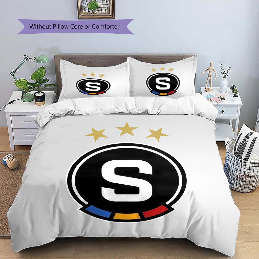 AC Sparta Praha Pattern Bedding Quilt Set  Home Decoration  Gift (1 * duvet cover + 2 * pillowcase  without core)