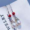 Ziyue Zhuji Pearls Gentle and minimalist style S9Silver tian Freshwater pearl drop earrings, versatile and unique
