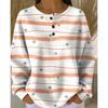 Women's Crew Neck Long Sleeve Waffle Knit Henley Top Loose Fit Casual Sweatshirt