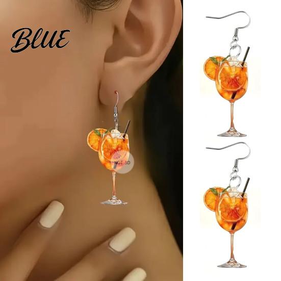 Statement Earrings 1 Pair Women Orange Juice Design Drop Summer
