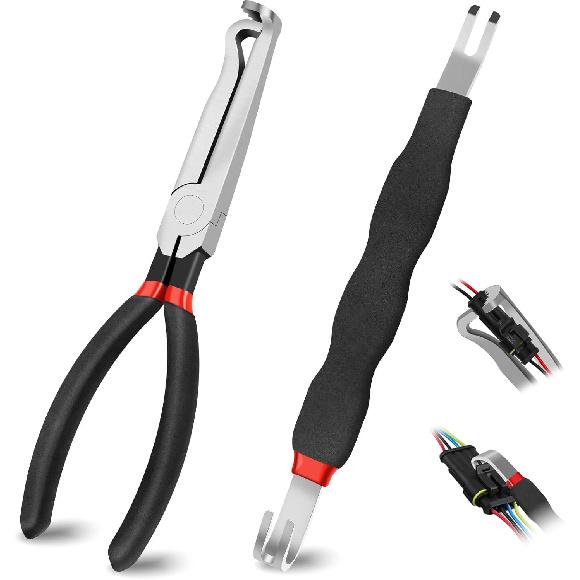 

2Pcs Electrical Disconnect Pliers Set, Automotive Electrical Connector Separator with with Straight & Dual-Head Designs, Electrica Disconnect Pliers SJ11-1