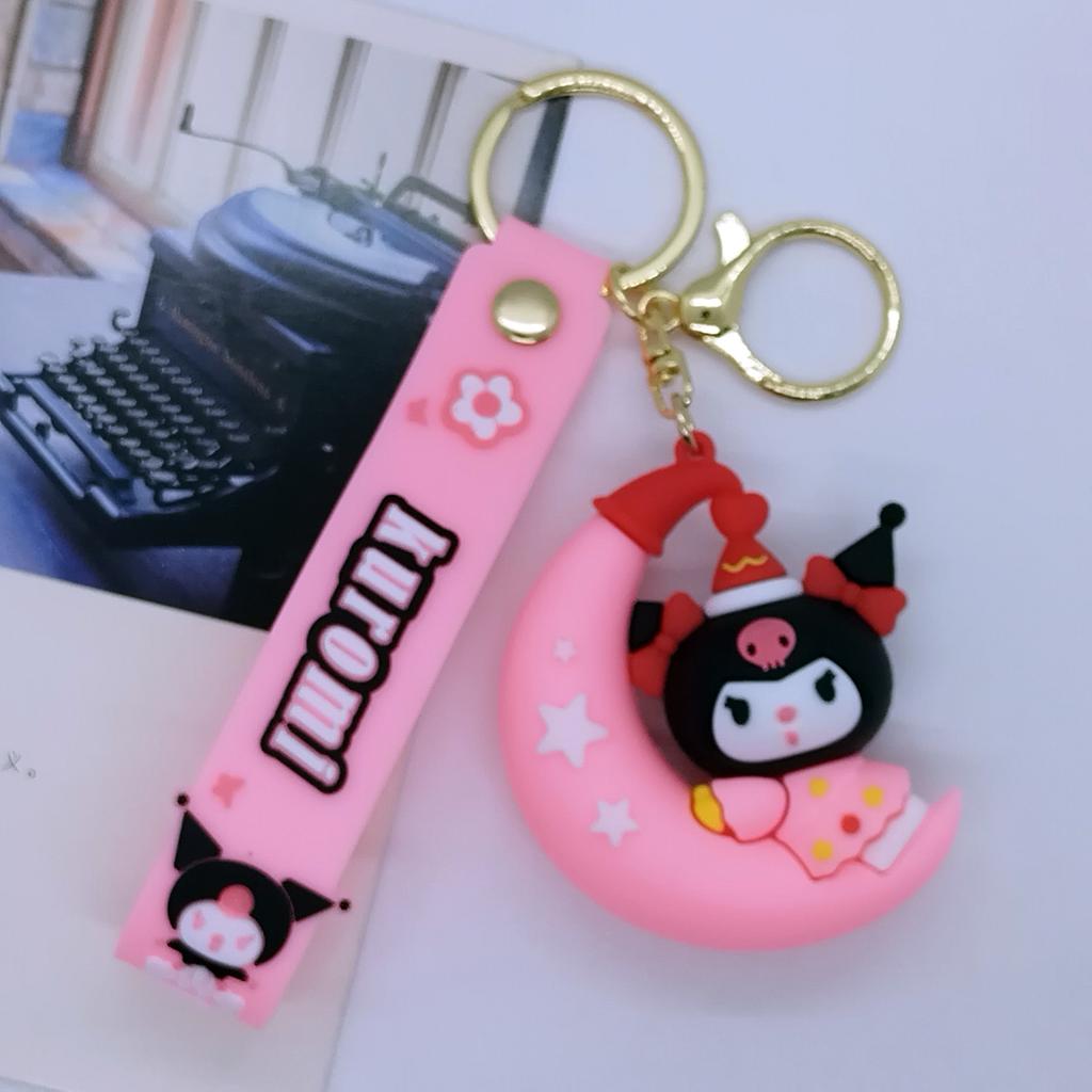 Creative Cartoon Moon Sanrio Series Keychain Bags, Car Keychain Accessories Gift Kawaii Cute Personalized Gifts Y2k Fashion Toys