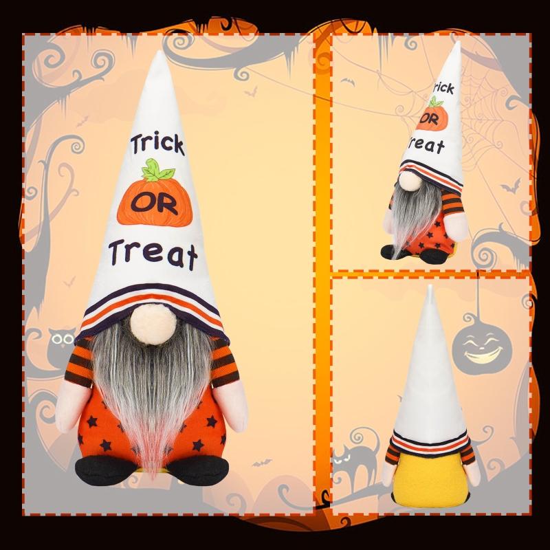 Halloweenský trpaslík dýňový netopýr Dekorace pro panenky bez tváře 2ks pan a paní skandinávský Tomtes stolní ozdoba vrstvený podnos