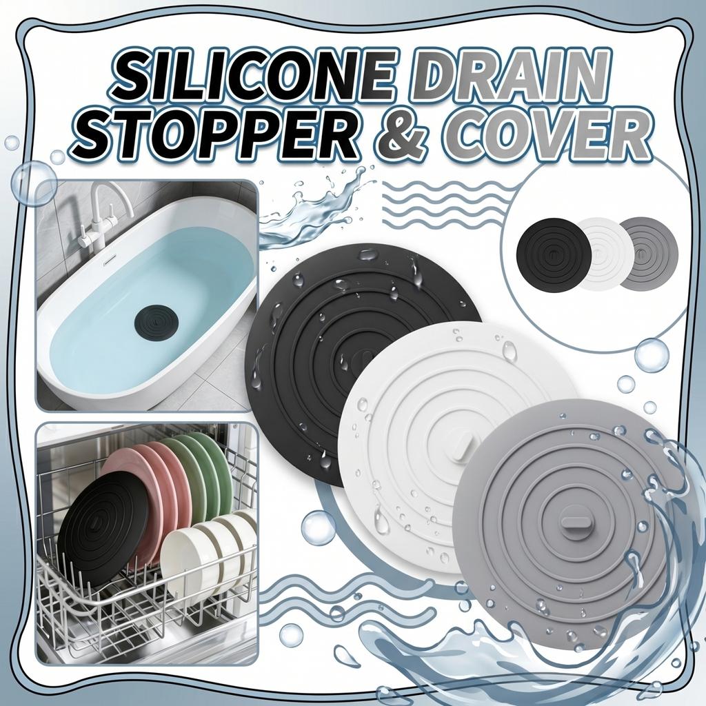 Silicone Sink Drain Stopper Flexible Plug for Bathtub Drain Cover Kitchen Bathroom Drainage Seal